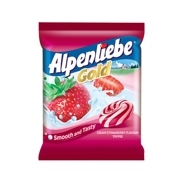 Alpenliebe Gold Cream Strawberry Candy (90 Pieces)