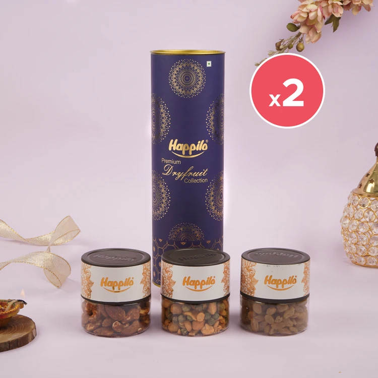 Happilo Celebration Dry Fruits Gift Pack - Pack of 2 (Dry Fruits Udugore Pack)