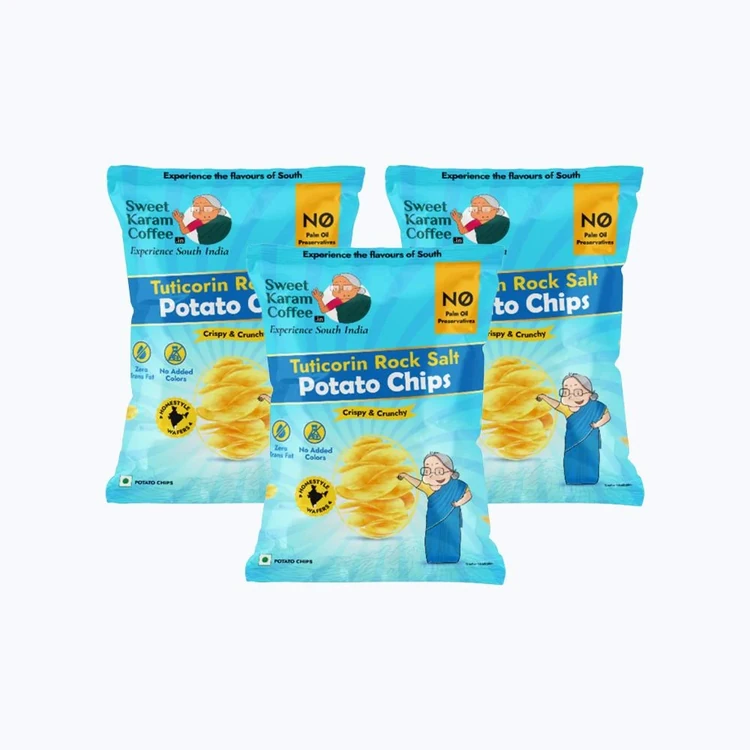 Sweet Karam Coffee Tuticorin Rock Salt Potato Chips - Pack of 3