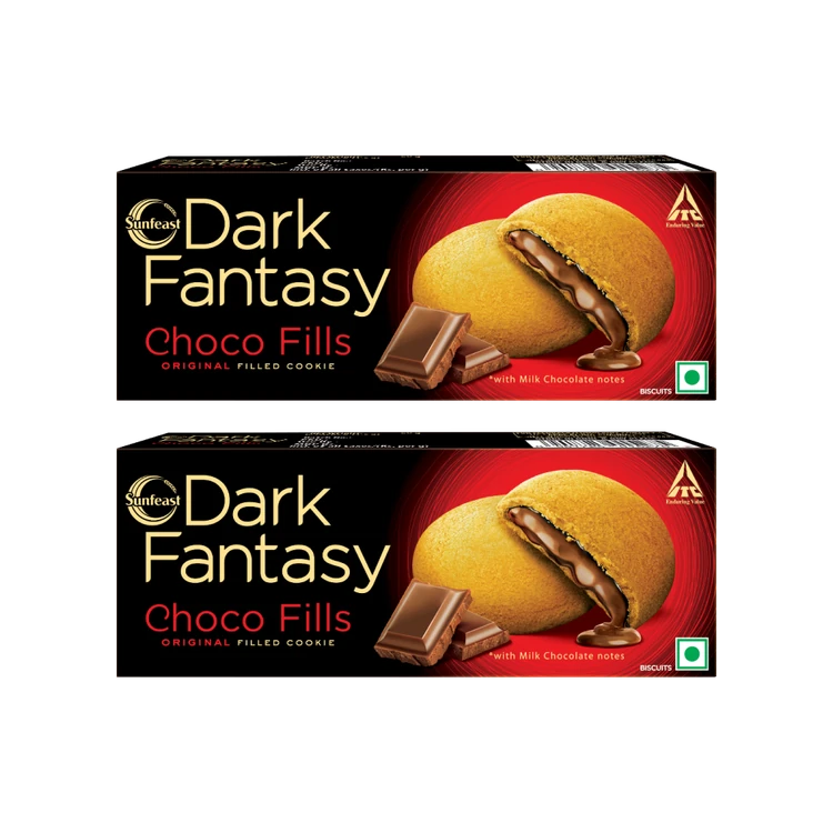Sunfeast Dark Fantasy Choco Fills Cookies - Pack of 2