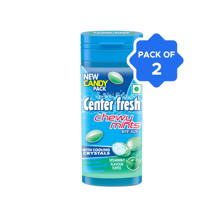 Center Fresh Chewy Mints Spearmint Flavour Candy - Pack of 2