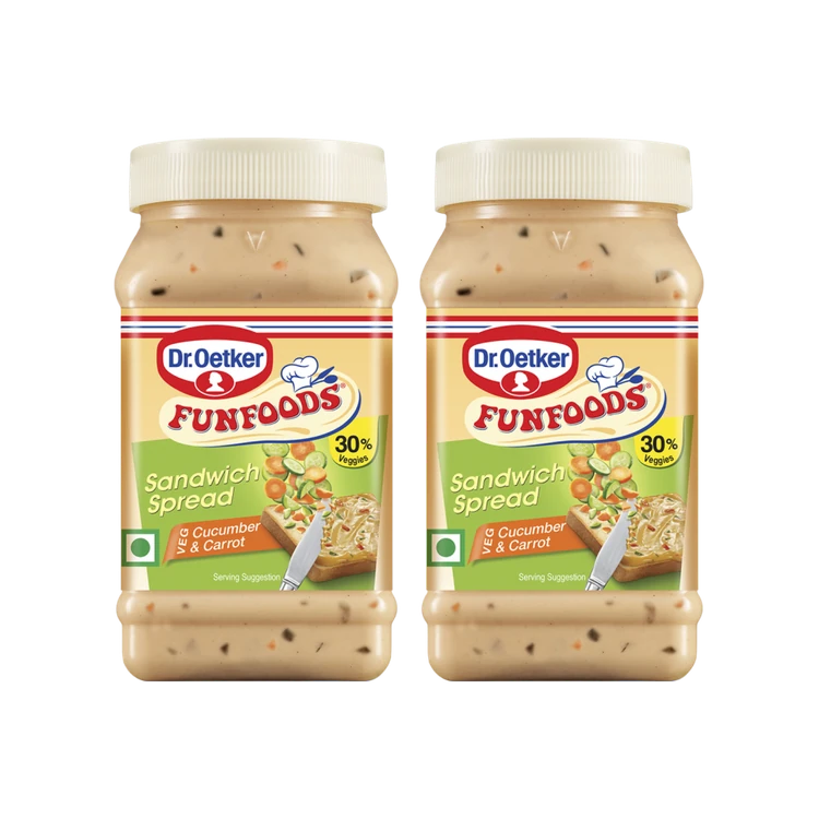 Dr. Oetker FunFoods Veg Cucumber & Carrot Sandwich Spread - Pack of 2