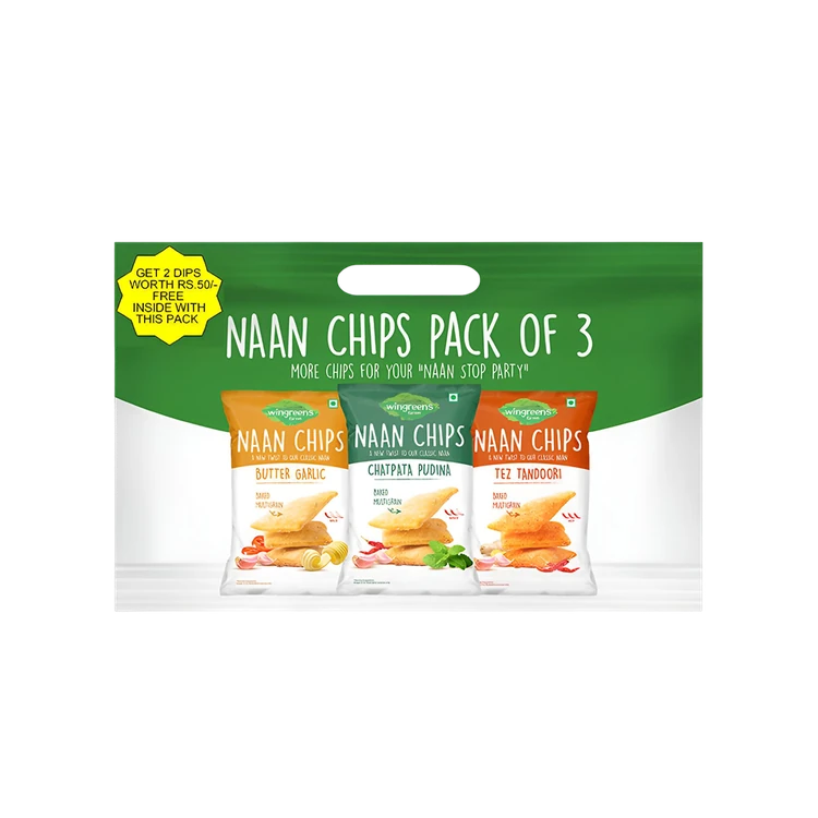 Wingreens Farms Naan Chips - With Free Dips