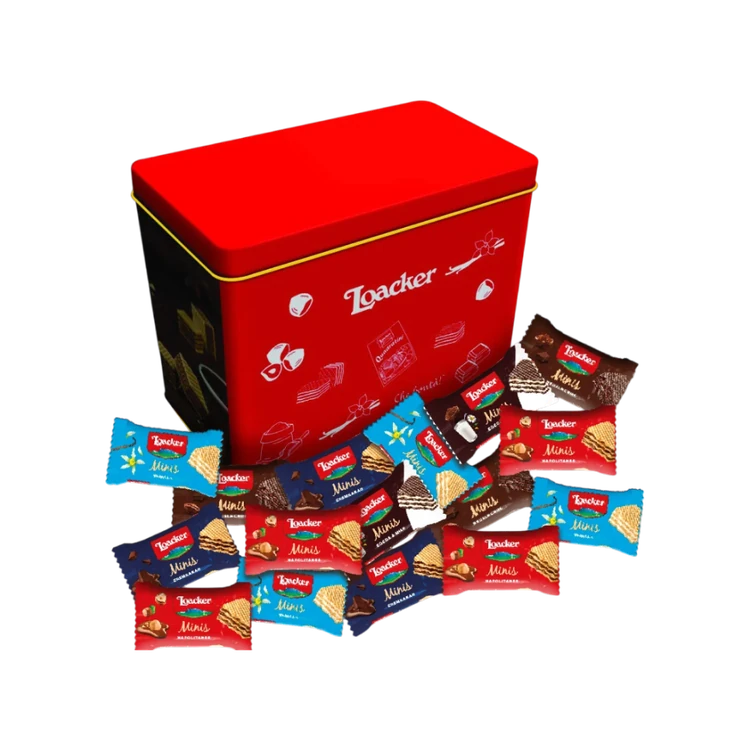 Loacker Assorted Flavours Mini Wafer Chocolate with Free Tin