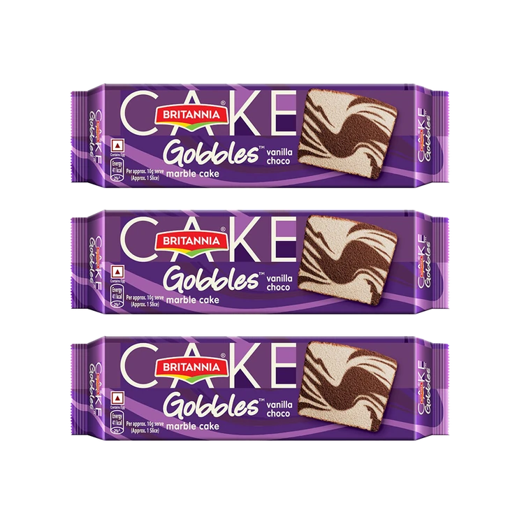 Britannia Vanilla Choco Marble Slice Cake - Pack of 3