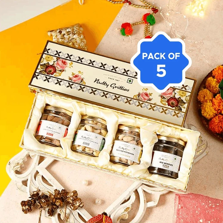 Nutty Gritties Gift of Health Premium Assorted Dry Fruits Gift Pack - Pack of 5 (Dry Fruits Udugore Pack)