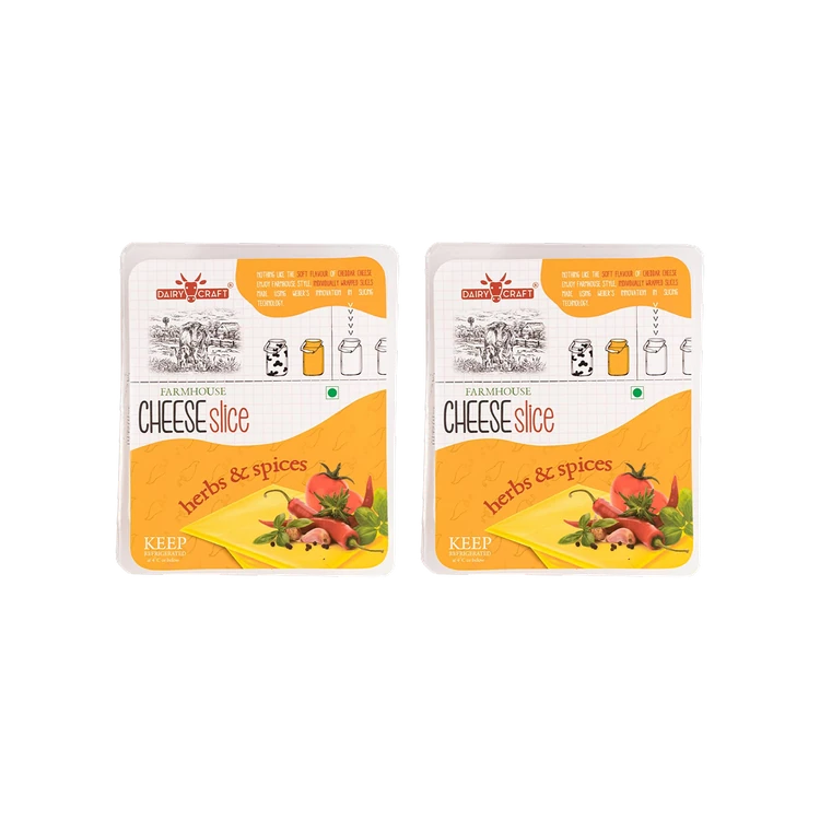 Dairy Craft Cheese Slices (Herbs & Spices) - Pack of 2