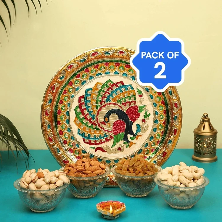Shakuntlam Dry Fruit Gift Thali in Box (750 g) - Pack of 2