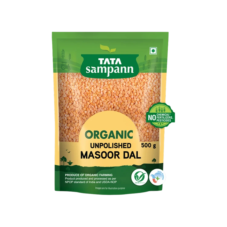 Tata Sampann Organic Masoor Dal Unpolished