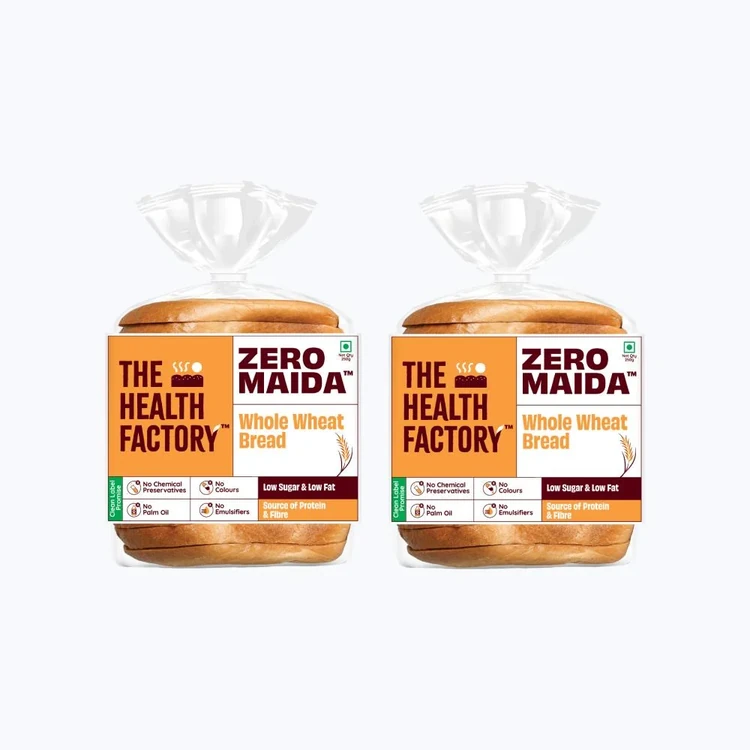 The Health Factory Zero Maida Whole Wheat Bread - Pack of 2