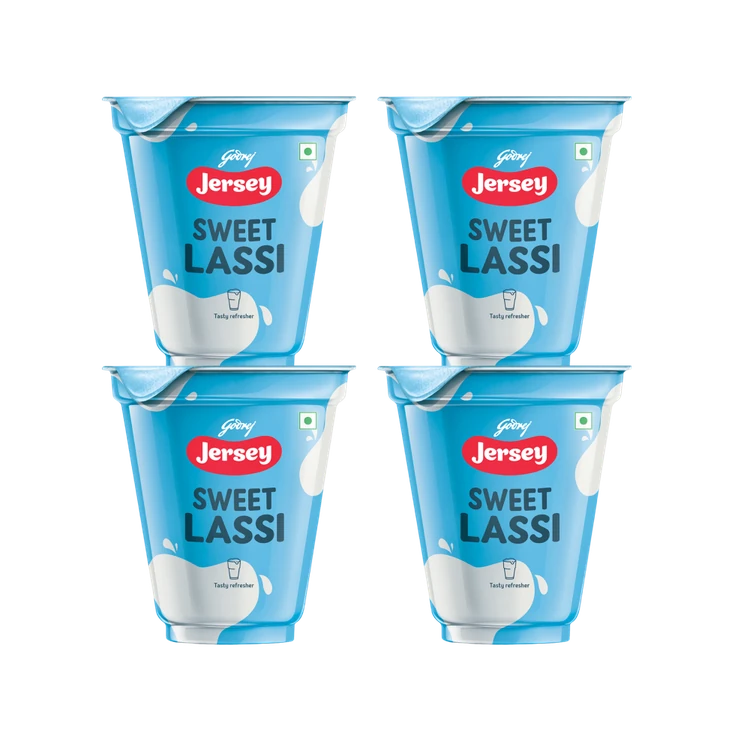 Godrej Jersey Homogenized Heat Treated Sweet Lassi - Pack of 4