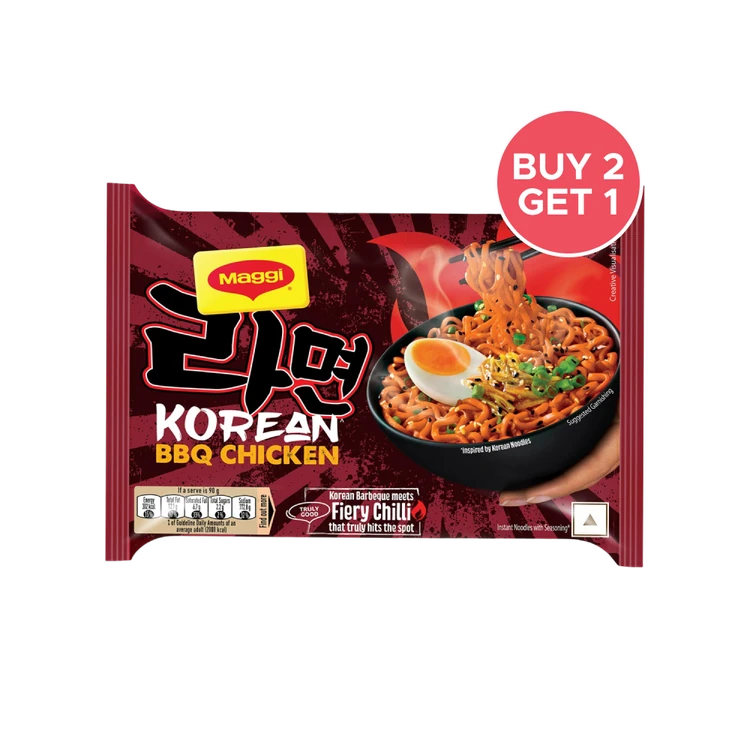 Maggi Korean BBQ Chicken Instant Noodles - Buy 2 Get 1 Free