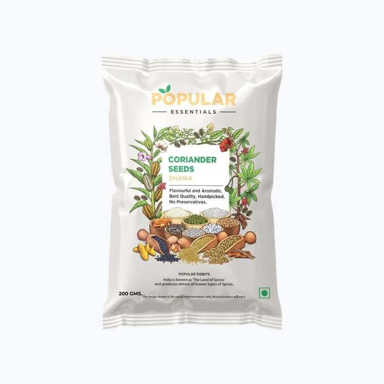 Popular Essentials Premium Coriander Seeds (Dhaniya) (Dhanya Kaalu)