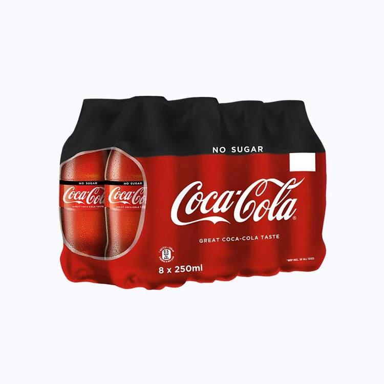 Coca-Cola No Sugar Soft Drink - Pack of 8