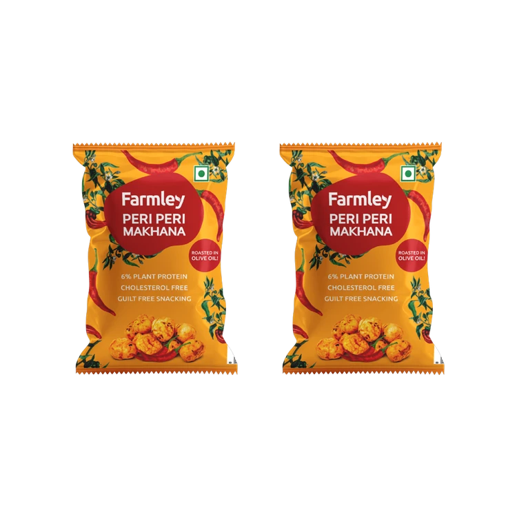 Farmley Peri Peri Roasted Flavoured Makhana Roasted In Olive Oil - Pack of 2