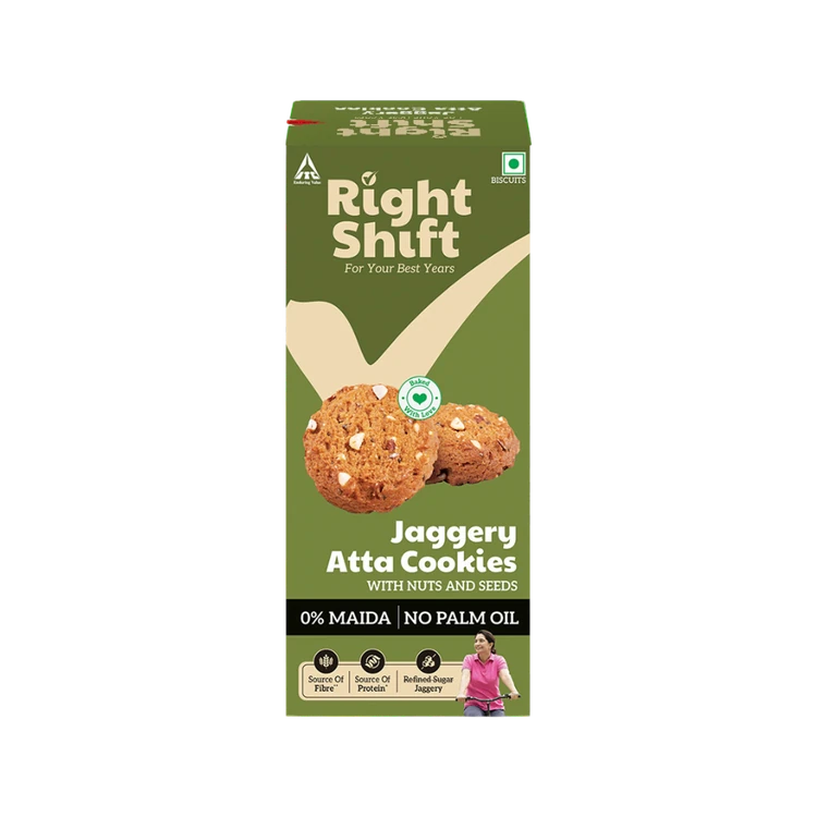 Right Shift Jaggery Atta Cookies (No Maida/ No Palm Oil)