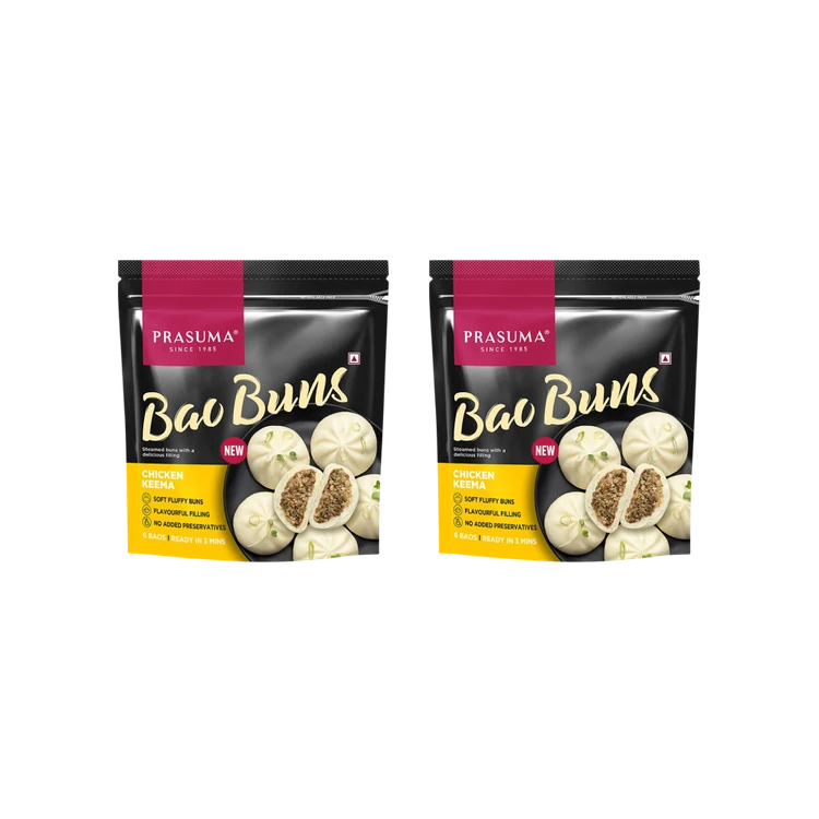 Prasuma Bao Bun Chicken Keema (6 Baos) - Frozen - Pack of 2