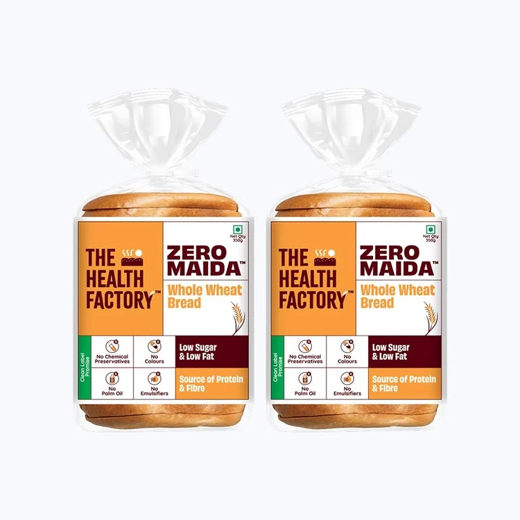 The Health Factory Zero Maida Whole Wheat Bread - Pack of 2