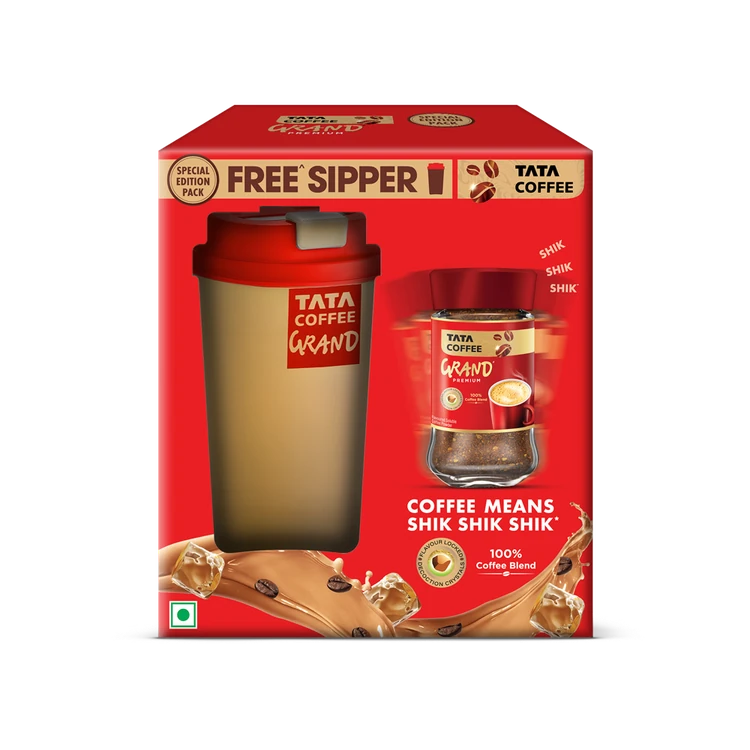 Tata Coffee Grand Premium Instant Coffee - Free Coffee Sipper