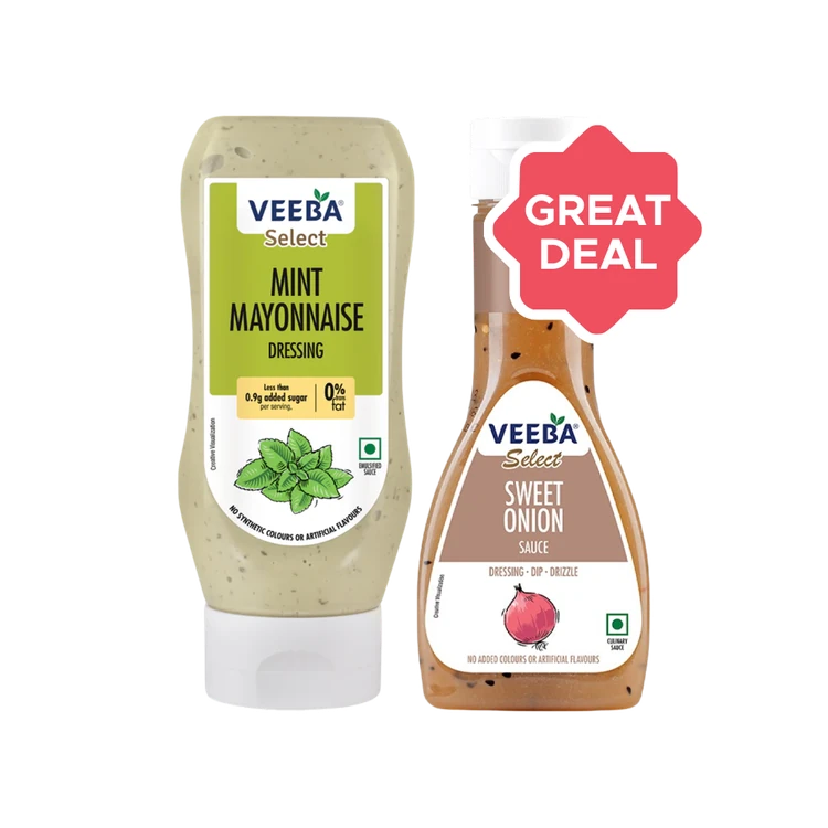 Veeba Sweet Onion Sauce + Veeba Mint Flavoured Mayonnaise Combo
