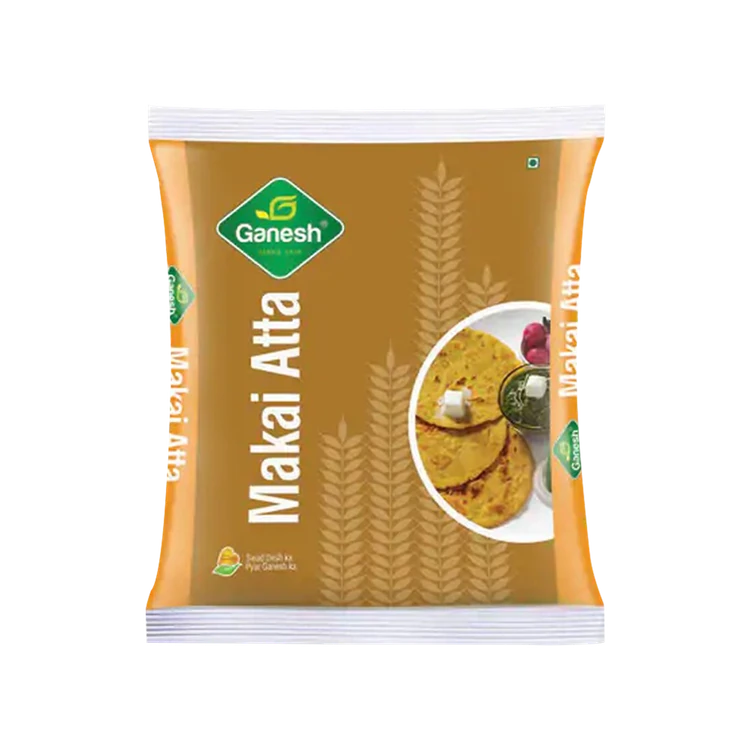 Ganesh Whole Wheat Makki Atta (Maize Flour) - Pack of 2 (Mekke Jola Hittu)