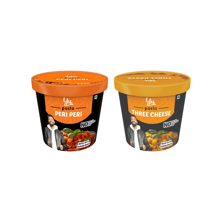 Yu Peri Peri Instant Pasta Cup + Yu Three Cheese Instant Pasta Cup Combo