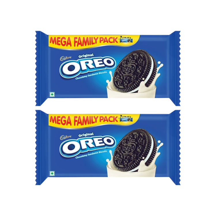 Cadbury Oreo Vanilla flavour Crème Sandwich Biscuit Mega Family Pack