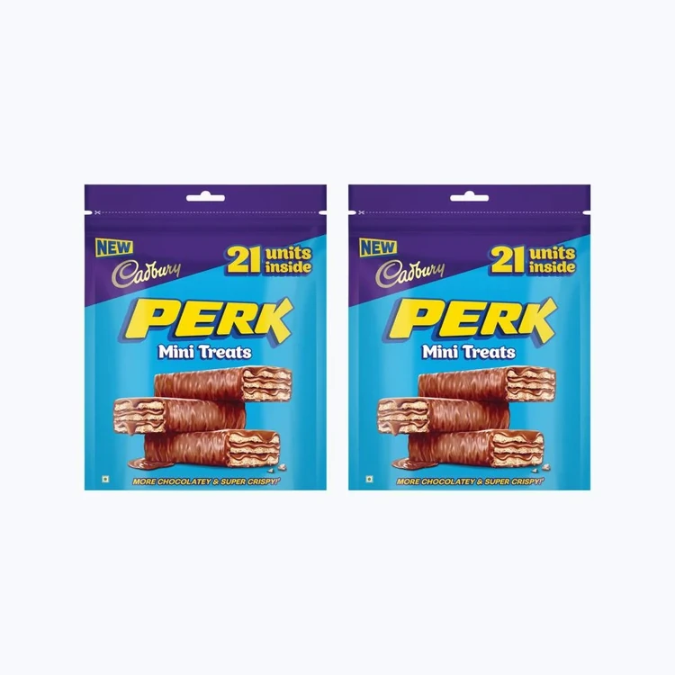 Cadbury Perk Mini Treats Coated Wafer Chocolate - Pack of 2