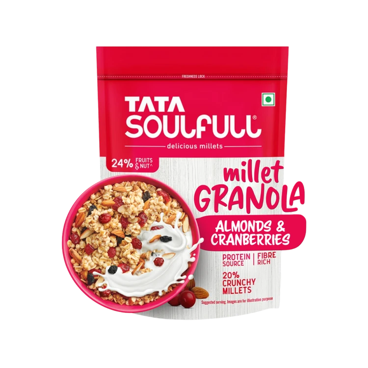 Tata Soulfull Millet Granola, Almonds And Cranberries Breakfast Cereal
