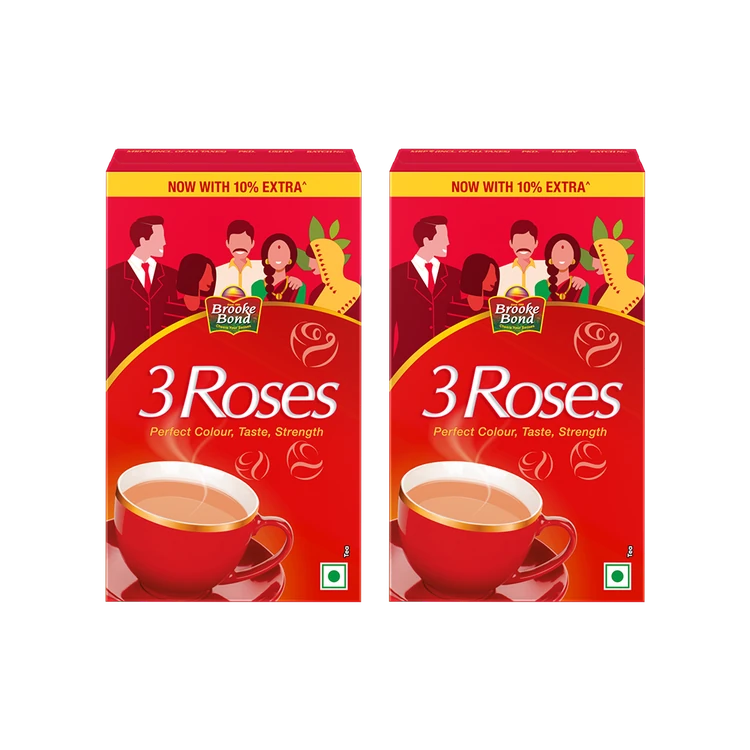 Brooke Bond 3 Roses Dust Tea - Pack of 2
