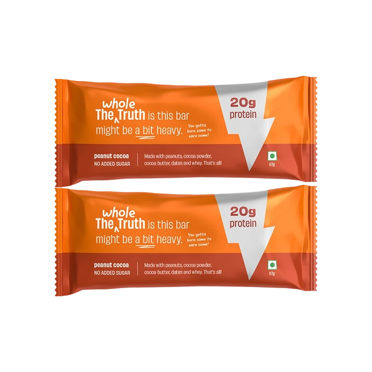 The Whole Truth 20 g Protein Bar - Peanut Cocoa - Pack of 2