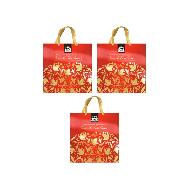 Wonderland Foods Dry Fruits Gift Pack with Carrybag - Pack of 3 (Dry Fruits Udugore Pack)