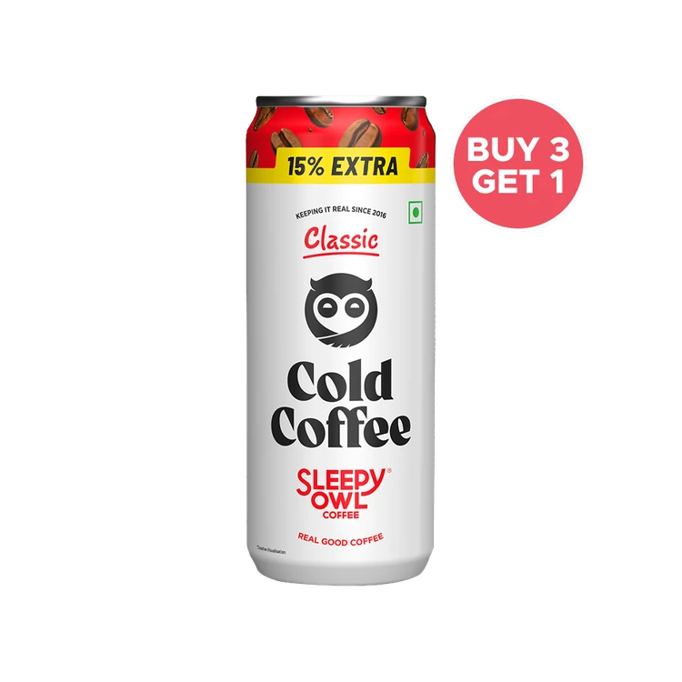 Sleepy Owl Classic Cold Coffee Can - Buy 3 Get 1 Free