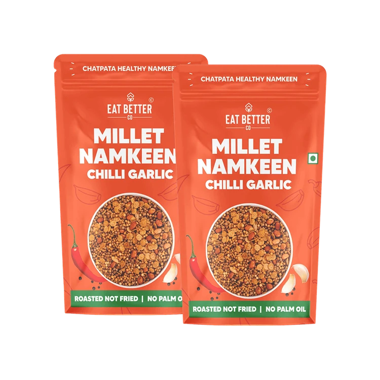 Eat Better Co Millet Chilli Garlic Namkeen