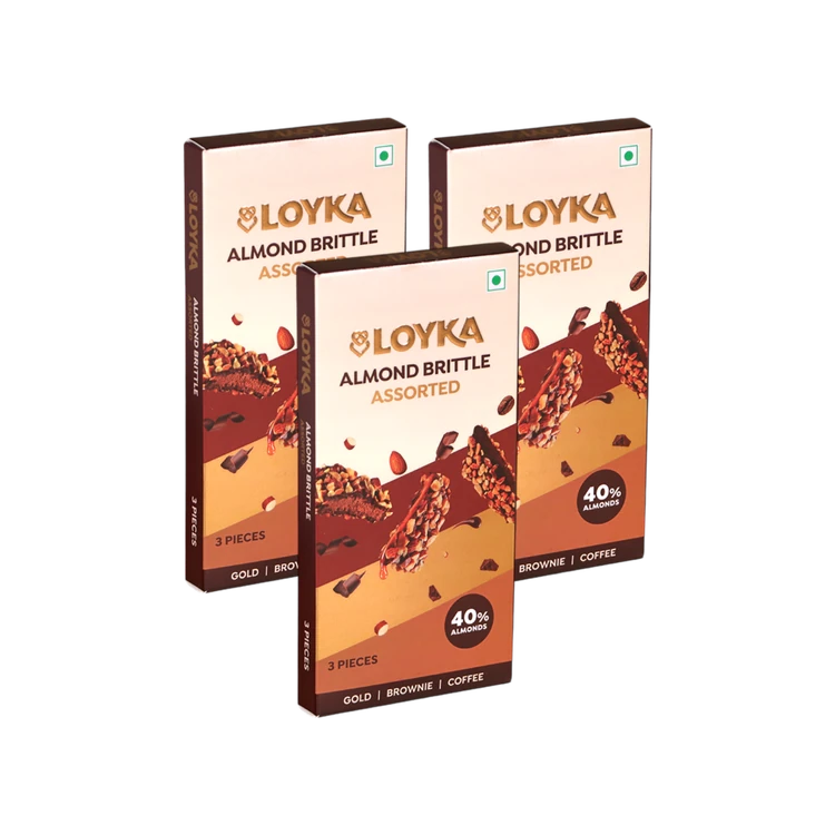 Loyka Almond Brittle Milk Chocolate Pack - Pack of 3