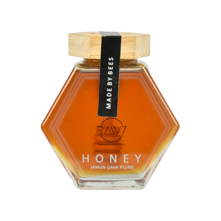 Raw7 Jamun Honey With Wooden Cap and Dipper