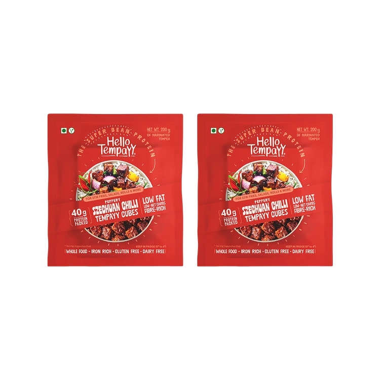 Hello Tempayy 40g Protein Szechuan Tempeh Cubes - Pack of 2