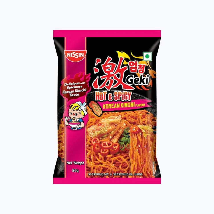 Nissin Geki Hot & Spicy Korean Kimchi Flavoured Instant Noodles