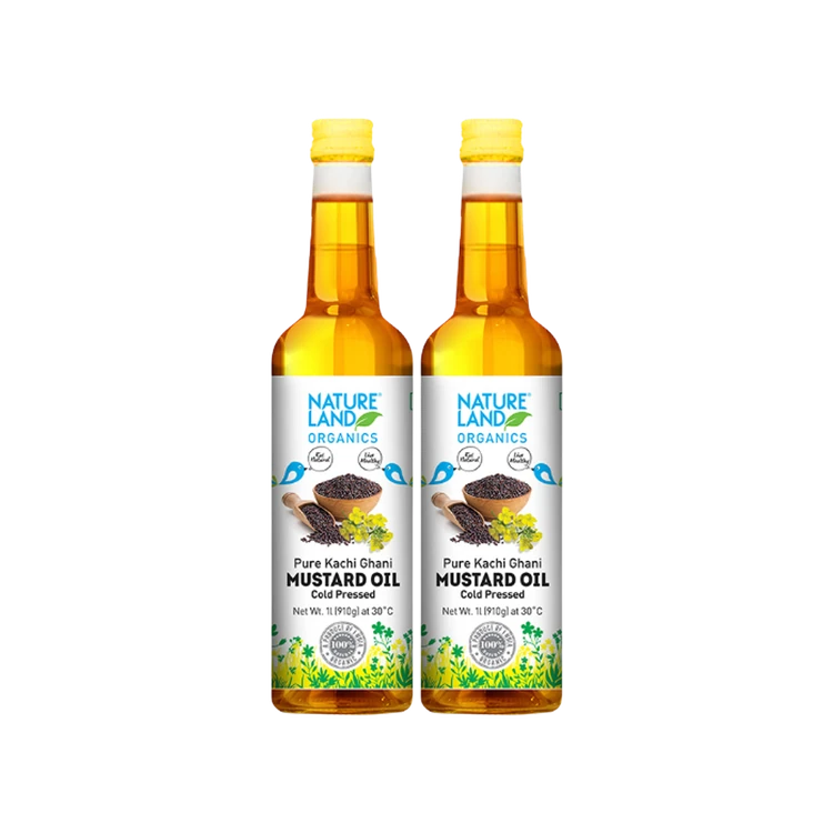 Natureland Organic Mustard Oil Cold Pressed - Pack of 2