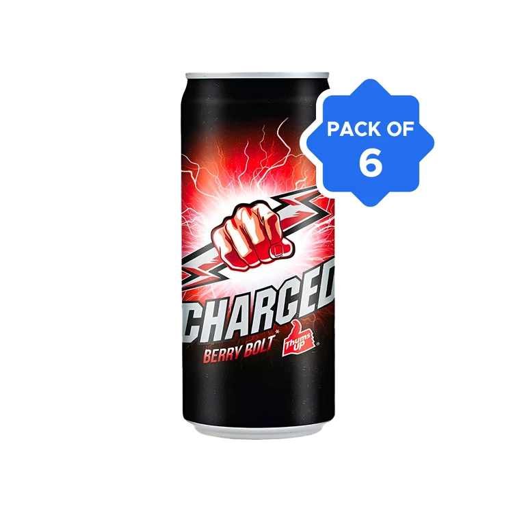 Thums Up Charged Soft Drink Can by Thums Up (Berry Bolt) - Pack of 6