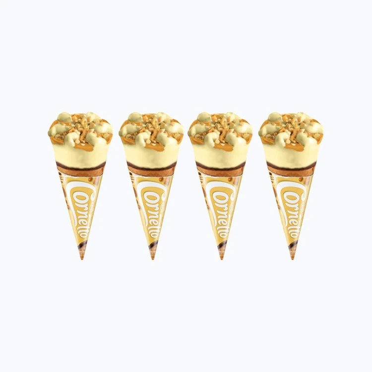 Kwality Walls Cornetto Butterscotch Frozen Dessert Cone - Pack of 4