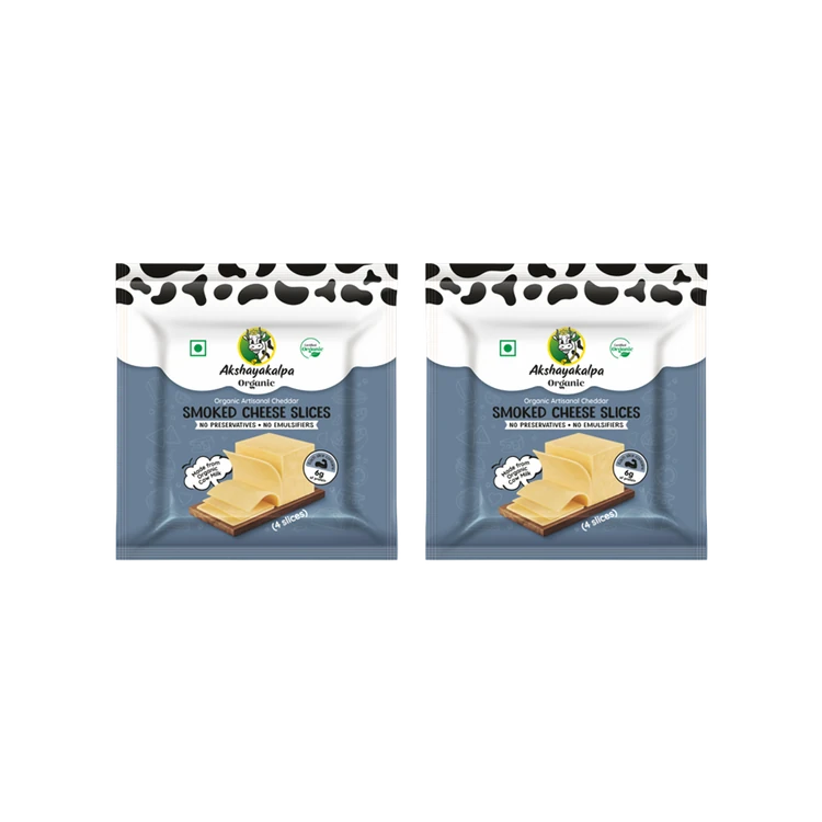 Akshayakalpa Organic Smoked Cheese Slices - Pack of 2