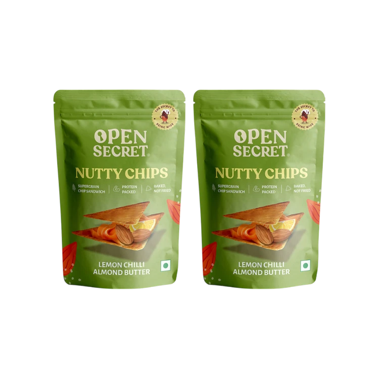 Open Secret Lemon Chilli Almonds Butter Baked Chips - Pack of 2