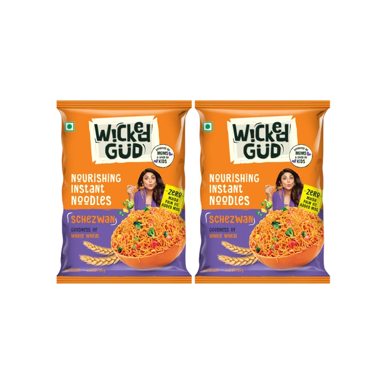 WickedGud Schezwan Nourishing No Maida & No Oil Instant Noodles - Pack of 2