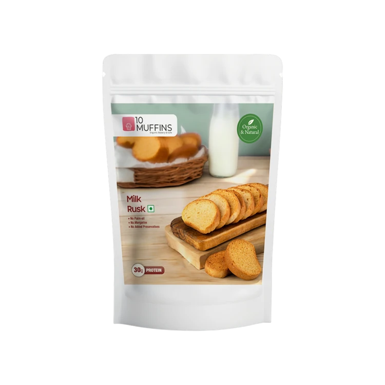 10 Muffins Eggless Milk Rusk
