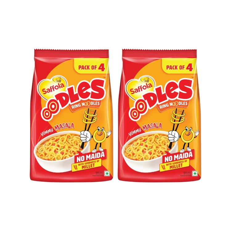 Saffola Oodles Instant Noodles, No Maida - Pack of 2