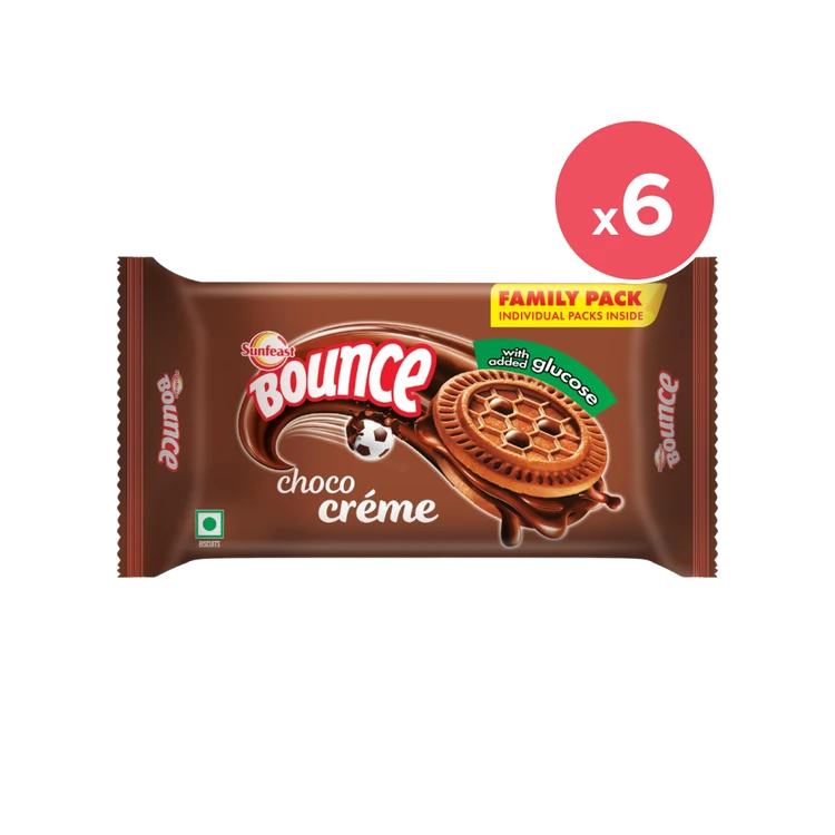 Sunfeast Bounce Choco Cream Biscuits - Pack of 6