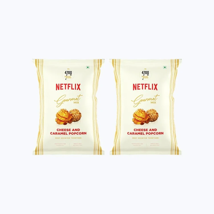 4700BC Netflix Cheese & Caramel Popcorn, Gourmet - Pack of 2