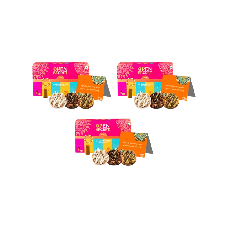 Open Secret Celebration Cookies Gift Pack with Assorted Chocolate - Pack of 3
