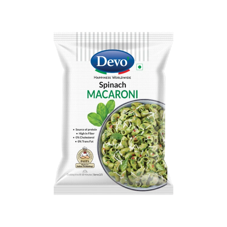 Devo 100% Durum Wheat Spinach Macaroni Pasta